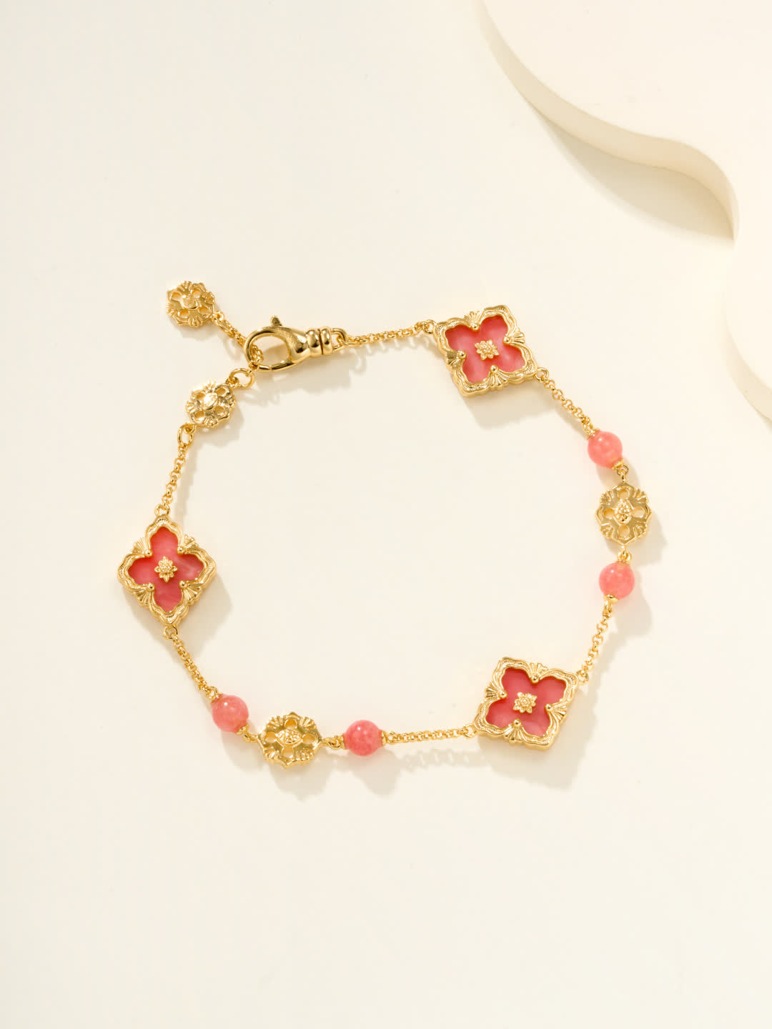 Van Cleef & Arpels Alhambra Pink Enamel Bracelet